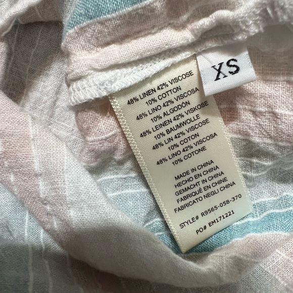 Anthropologie Cloth and Stone Linen Blend Front Tie Shirt- XS - Picture 7 of 8